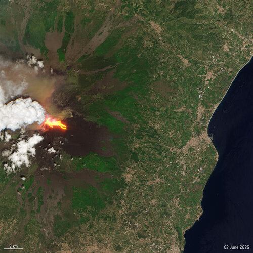 Mount Etna erupts