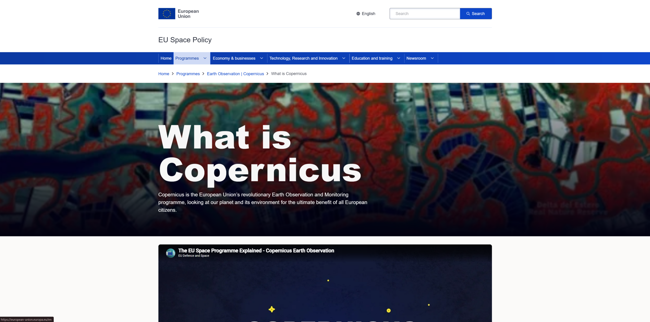 Copernicus EU Website migration