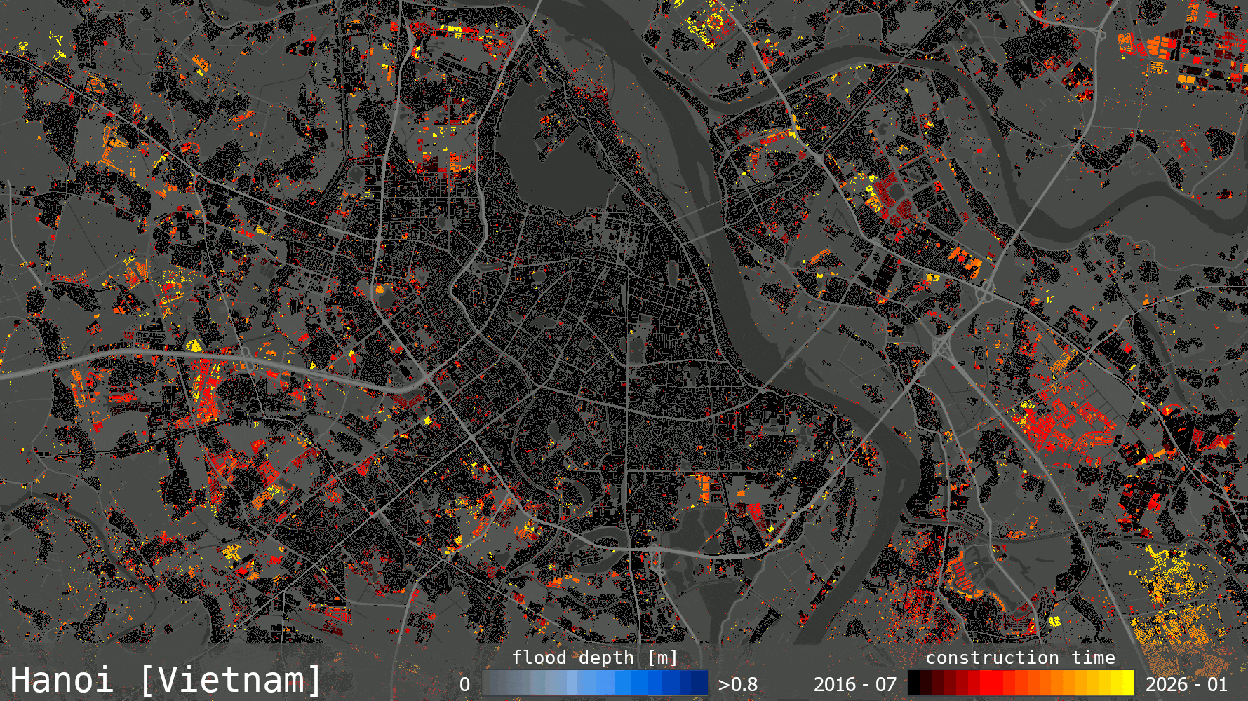 Tracking urban expansion in hazard-prone areas